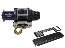 Viper 50 Ft Midnight Winch 3000 lb Black w/ Mount For Polaris Ranger 500 2002-08
