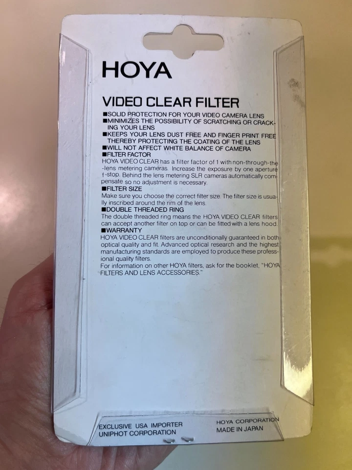 New Old Stock - Hoya Video Clear Filter for Video Cameras 46mm Protective Case - Image 2 of 4