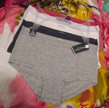 5 NEW NAUTICA NT8357 5PKE COTTON BOYSHORT PANTIES M