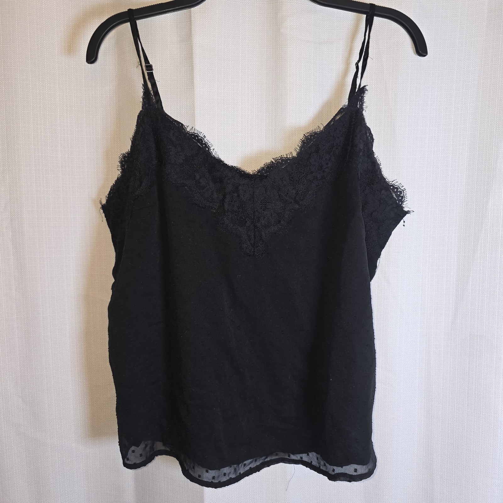 Abercrombie & Fitch Floral Lace Cami Top Size L Black Sleeveless
