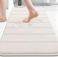 Memory Foam Bath Mat 30x20 Cream Ultra Soft Absorbent Bathroom Rug Quick Dry