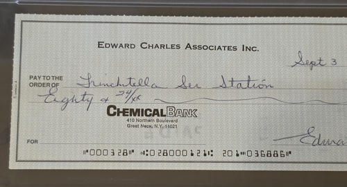 1985 EDWARD "WHITEY" FORD Signed Personal Check-HOF-NEW YORK YANKEES-PSA - Picture 4 of 7