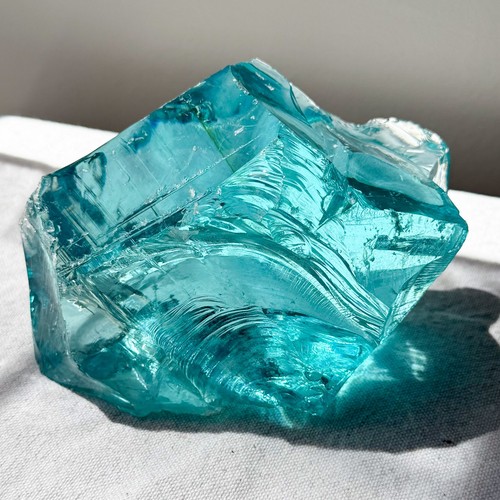 Vtg Beautiful Aqua Blue Colored Cullet Slag Glass Chunk 3.75 lbs