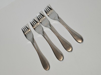   Set of 4 Satin Knork Original Salad Fork Flatware Heavy Stainless Steel