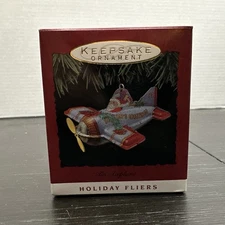 Hallmark Keepsake Christmas Ornament Holiday Fliers Tin Airplane 1993