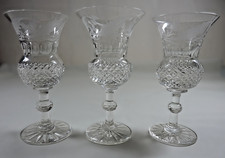 Three Vintage Edinburgh Crystal "Thistle" Pattern Wine Glasses