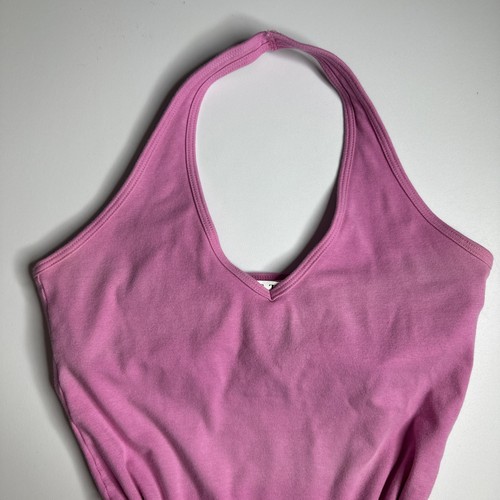 Y2K Pink Halter Tank Top S BEST de la Redoute Vintage Barbiecore Stretch Baddie - Picture 6 of 10