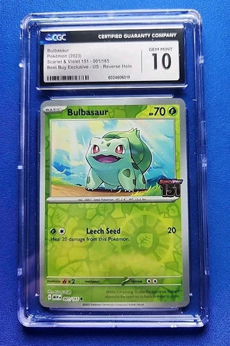 2023 Pokemon Scarlet & Violet 151 Bulbasaur 001/165 Best Buy Promo CGC 10 GEM MT