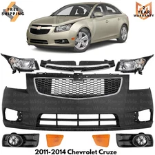 Front Bumper Cover Paintable & Grille Assembly For 2011-2014 Chevrolet Cruze
