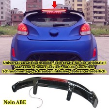 Dachspoiler Universal F&uuml;r Hyundai Veloster 11-17 gl&auml;nzend schwarz + Beleuchtung