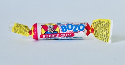 Vintage 1991 Phoenix Candy Co. BOZO THE CLOWN BUBBLE GUM Piece 3.5  container