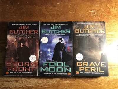Jim Butcher Dresden Files Box Set Urban Fantasy 3 Paperback Novel Set FREE SHIP
