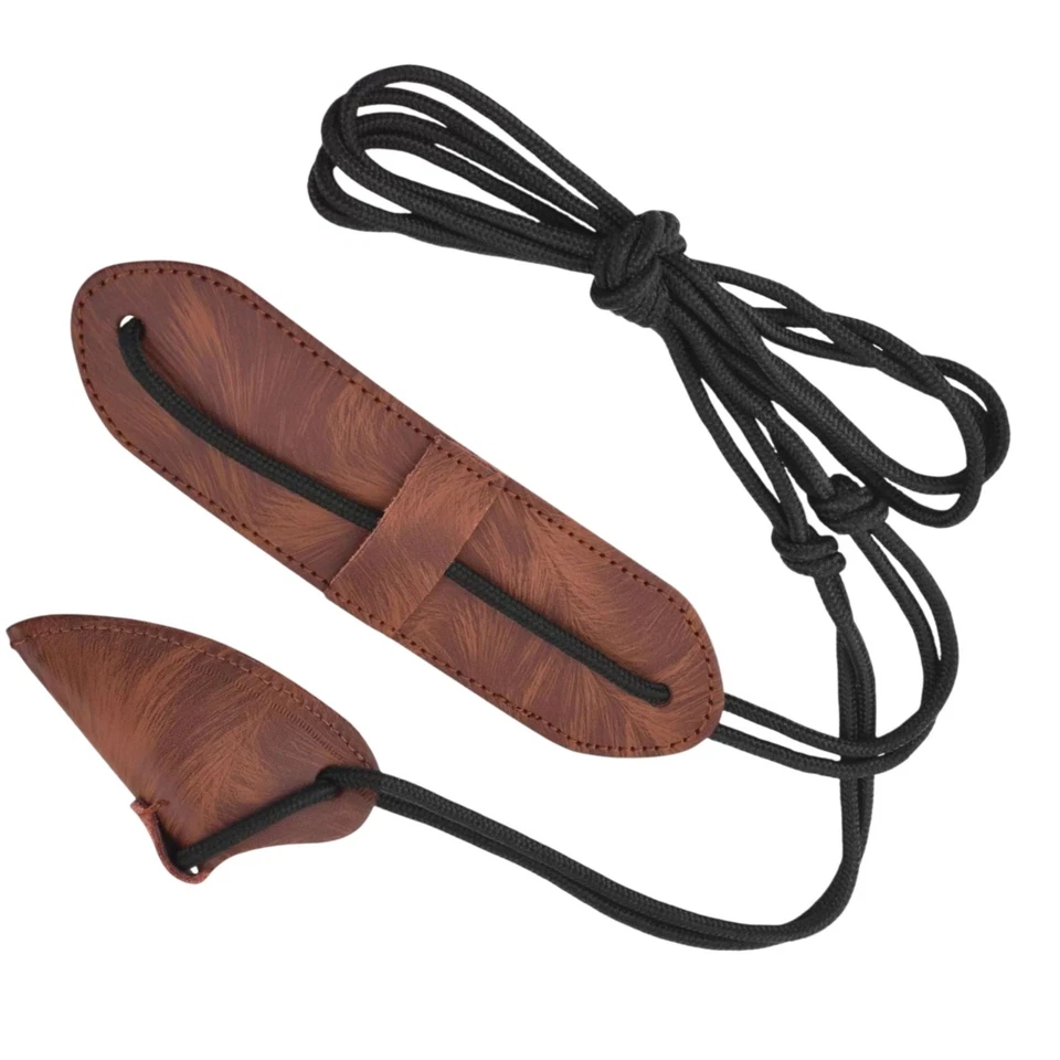 Corda Stringer Per Arco in Cuoio Marrone Per Longbow Ricurvo E Arco Tradizional - Immagine 3 di 4