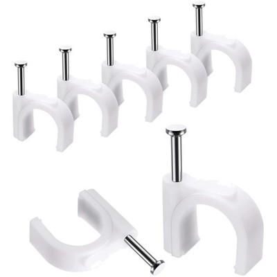 Weißer Kabelclip Set, 100 Stück, 10 mm   Robust und vielseitig einsetzbar