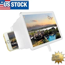 Video Magnifier TV HD Mobile Phone Screen Telescopic Bracket Amplifier White US