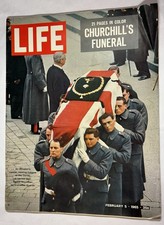 LIFE February 5, 1965. Churchill's Funeral-21 Color Photos. Vintage Ads. 102 pgs