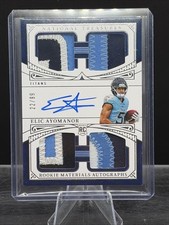 Elic Ayomanor, 2025 National Treasures Rookie Materials 4 Patch/on Card Auto /99