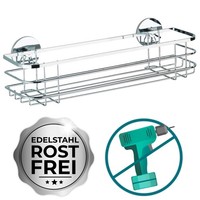 Wenko Edelstahl Maxi Ablage Korb Ohne Bohren Bad Regal KüChen GäSte Wc Dusche