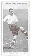 G. W. HALL 1939 Churchman Tobacco card #18 Association Footballers Soccer EX-/VG