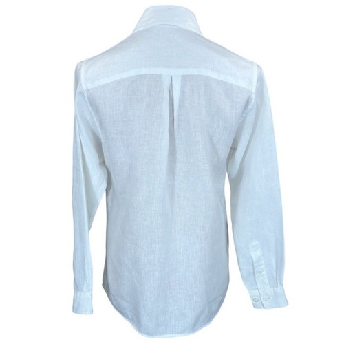 L.L.Bean White Linen Button Down Shirt Womens XS Long Sleeve Pocket Casual - Picture 2 of 11