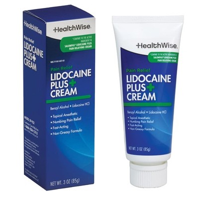 HealthWise Lidocaine Plus+ Cream | Numbs Away Pain | | Non-Greasy | 3.0 Oz |
