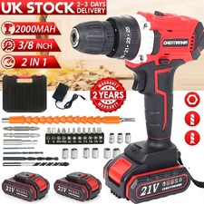 Cordless Combi Drill Driver 21V Electric Li-ion Rechargeable Battery + Charger