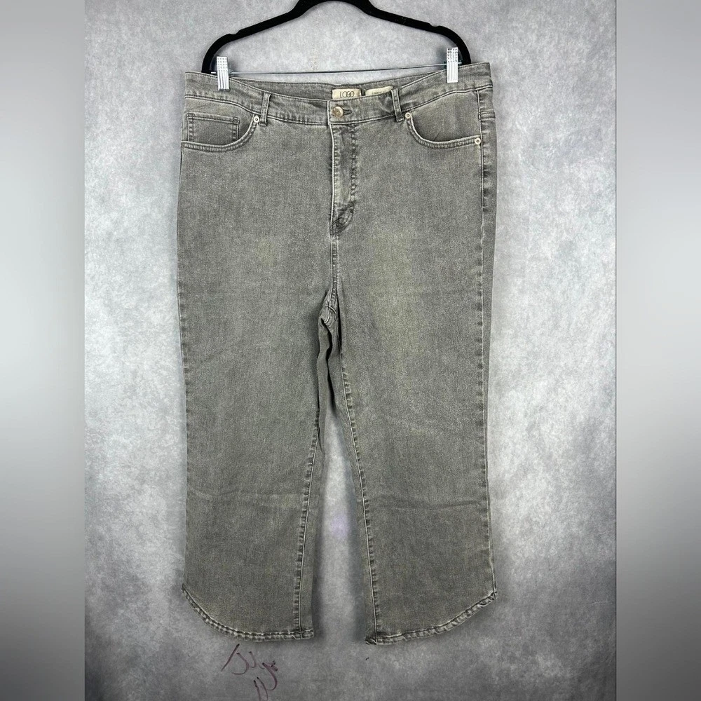 Logo Lori Goldstein boyfriend jeans cropped size 18W