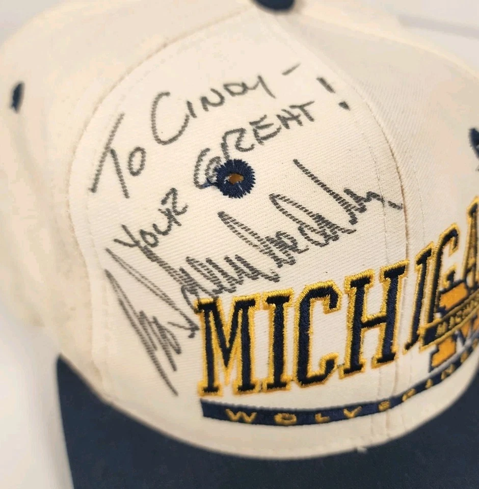 Bo Schembechler Signed Michigan Hat Autographed Wolverines Football Vintage 80s - Image 2 of 4