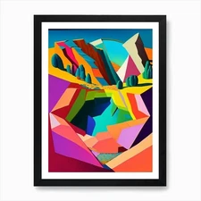 Crater Abstract Modern Pop Space Ar Framed Wall Art Poster Canvas Print Picture
