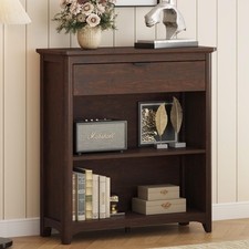 Bookcase with Drawer Open Storage Book Cases/Shelves Floor Standing 3 Shelf