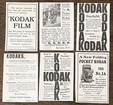 Eastman KODAK Co.Folding Pocket Camera No.3A Film Vtg Photography Print Ad Lot