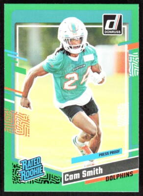 2023 2305A Donruss Press Proof Green Cam Smith Rookie Miami Dolphins #364