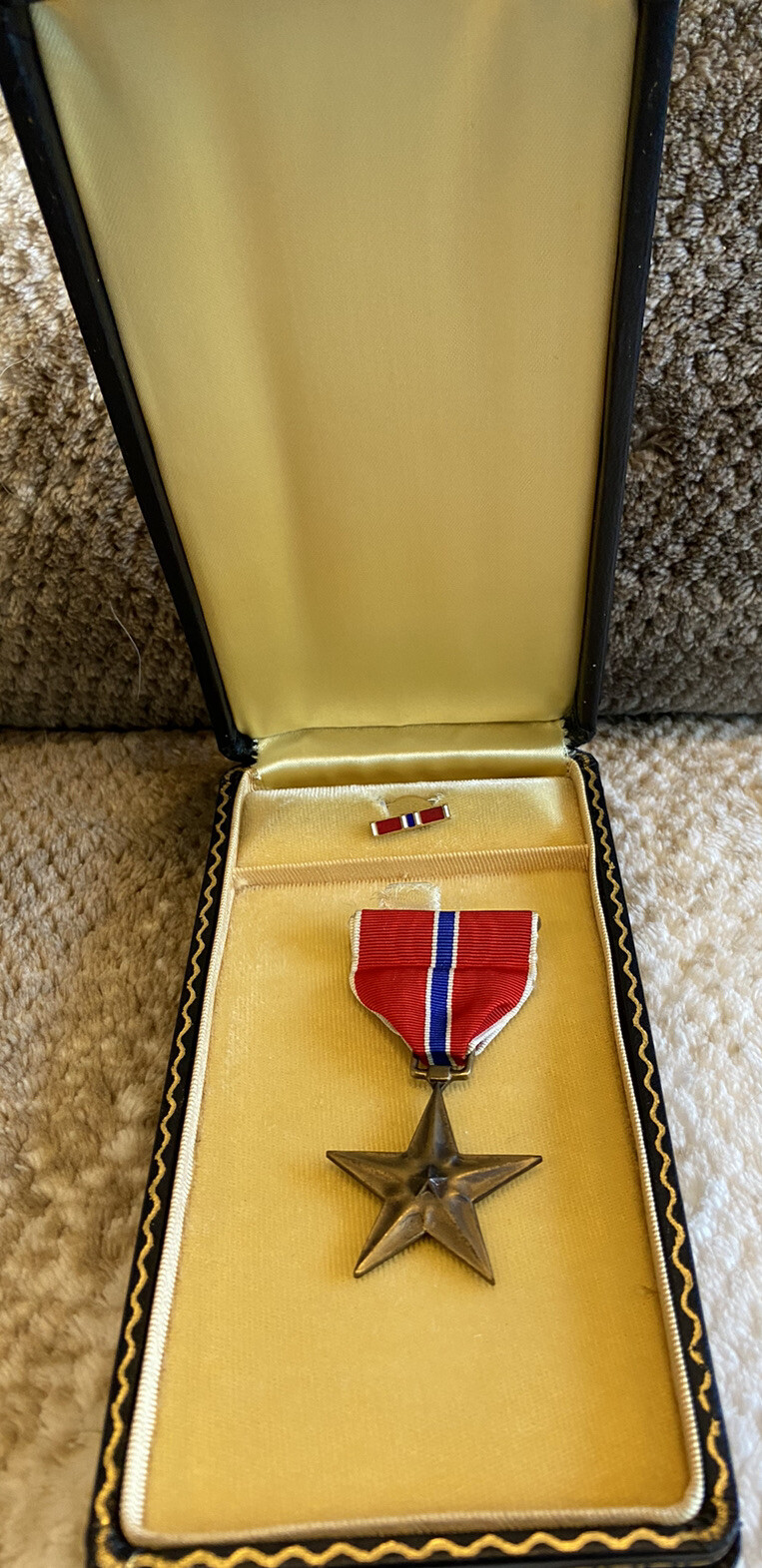 Genuine Vintage Vietnam Era Bronze Star Medal Ribbon / Bar In Original