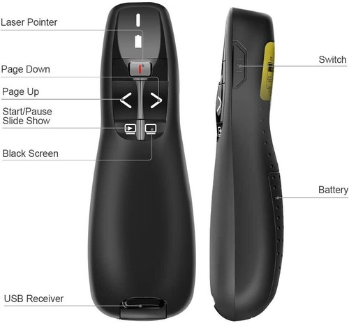 2.4 GHz USB Presenter Powerpoint Clicker Präsentation Fernbedienung Wireless ~ - 第 9/13 張圖片