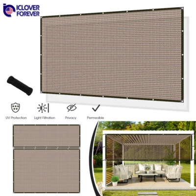 ICLOVER 90% Sun Shade Cloth with Grommets Pergola Canopy Cover Patio Mesh Tarp Screens