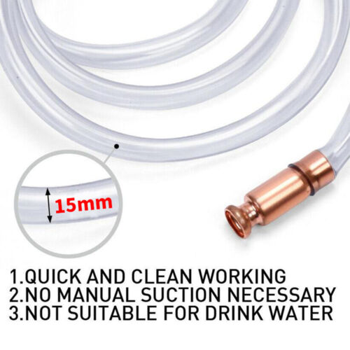 NEW 3 Meter SELF PRIMING COPPER SIPHON SYPHON JIGGLER HOSE FOR FUEL OIL WATER - Picture 2 of 12