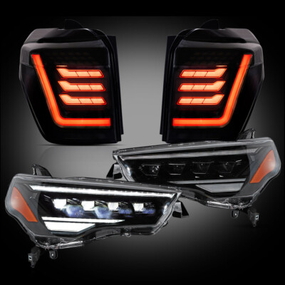 VLAND LED Headlights+LED Smoke Tail Light For 2014-24 Toyota 4Runner W/Animation