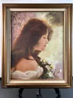 Bettie Nichols Original Oil Painting ‘Amelia’ – Framed Romantic Impressionist