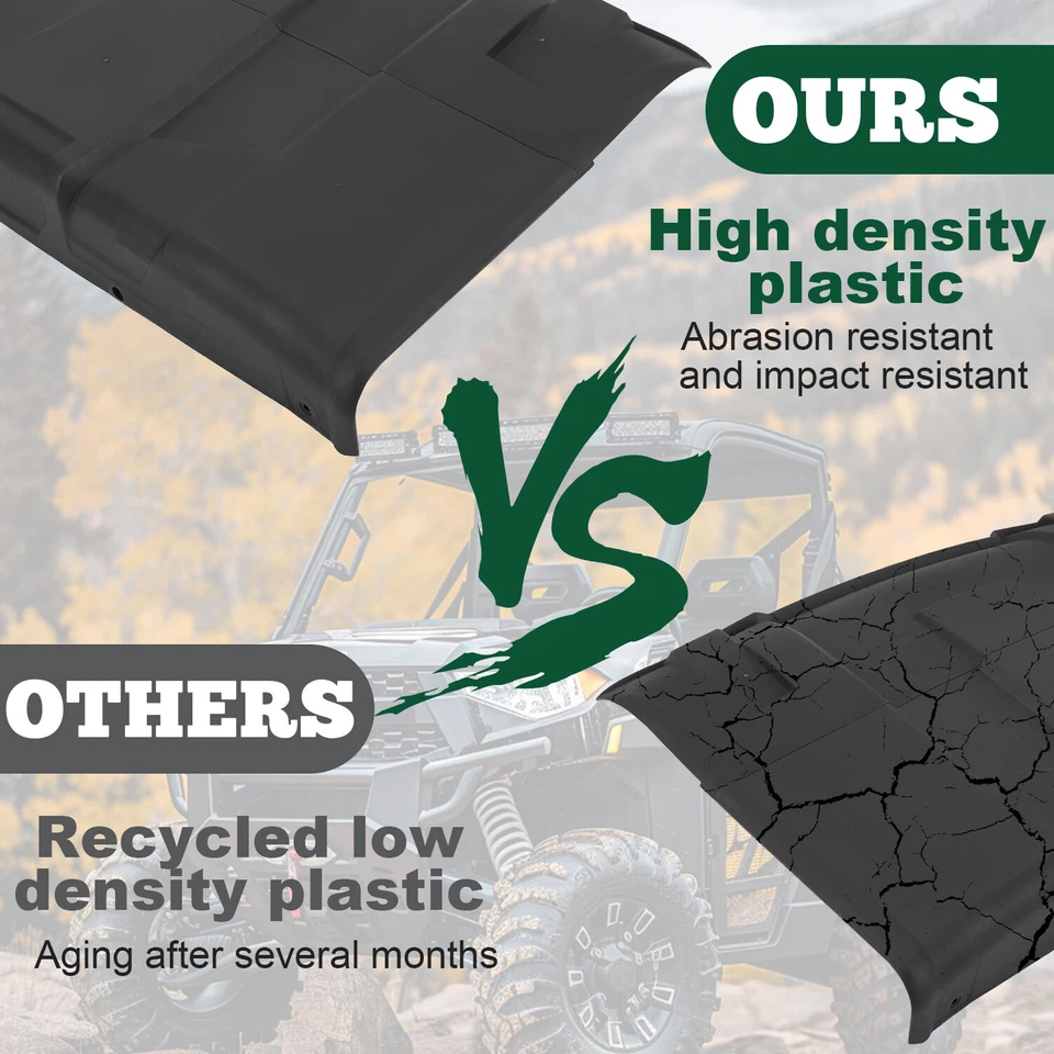 Жесткая крыша черный для Polaris Ranger XP 1000/900/570 Brutus полный размер 2013-2025 - Изображение 2 из 4