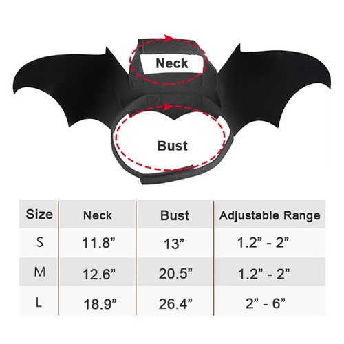 Dog & Cat Pet Costume Bat Wings Halloween Demon Clothes Fancy Dress up Prop HOT! - Picture 18 of 18