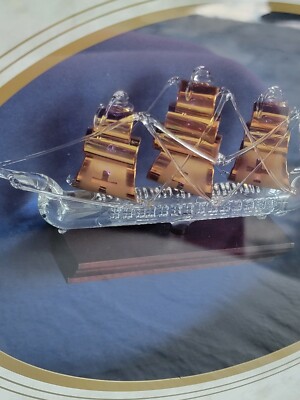 Cutty Sark Glass Made Boat Clipper Ship Nautical  Collectible Shadow box Framed