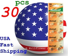 30 pcs AG5 LR48 G5 393 LR754 Card 1.5V 0 Hg Alkaline Battery