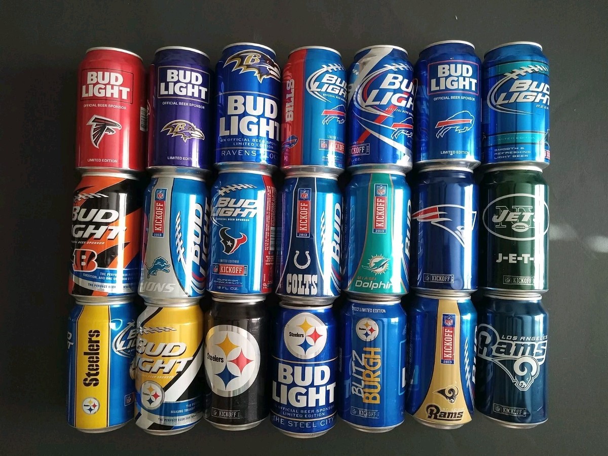 BUD LIGHT NFL Kickoff EMPTY Beer Cans CHOICE 2012 2013 2016 2017