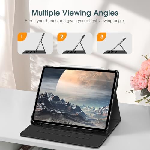 Folio Case for iPad Pro 13-inch (M4) 2024, Multi-Angle Viewing Black - Picture 4 of 7