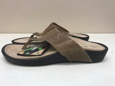 Womens Sz 10 Aetrex Montserrat Sandalistas Collection Brown Snake