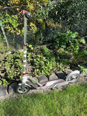 Roller Scooter, HUDORA, Big Wheel Air 205, Aluminium, silber-weiß
