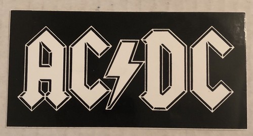 AC/DC Band Sticker Rectangle Heavy Metal Black & White - 第 1/3 張圖片