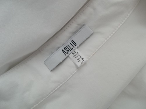 ASILIO Size 8 'Word Of Advice' White Cotton Poplin Wrap Shirt Dress - Picture 6 of 7