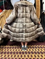 Blue Fox Coat Real Fur 36/38