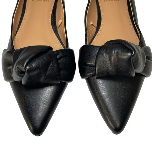 SAM & LIBBY Black Laurena Knotted Pointed Toe Ballet Flat Shoes Size 9 - Picture 5 of 13